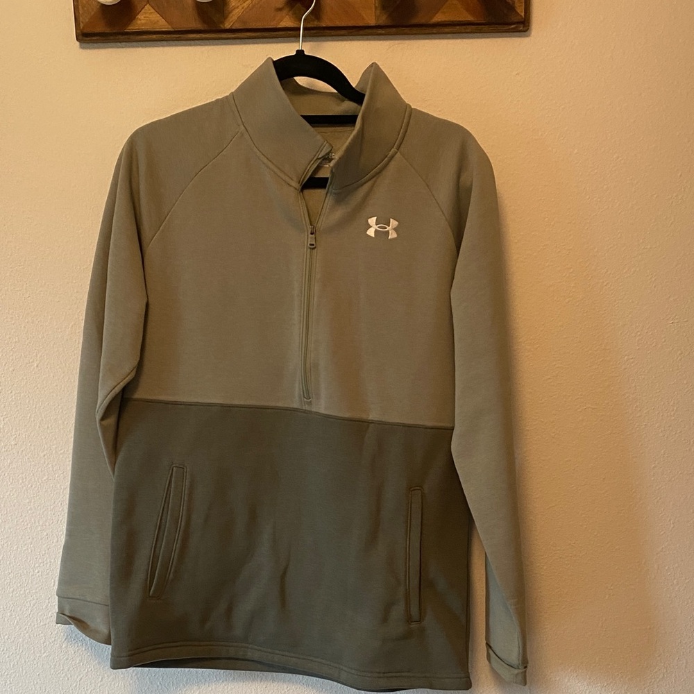Under Armour Two-Tone Green Half-Zip Pullover